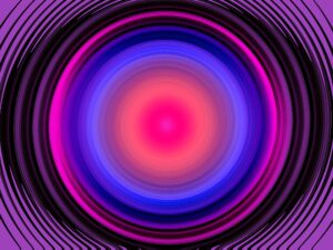 colorful circular sound waves